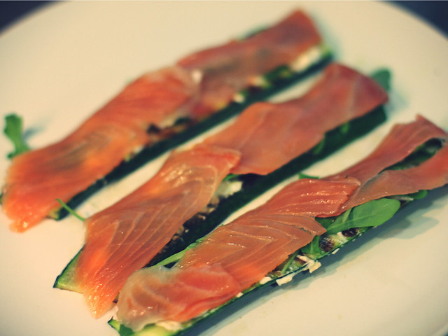 Receta: Láminas de calabacín con salmón