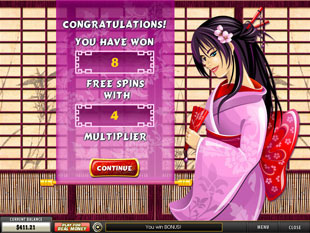 free Geisha Story bonus feature prize
