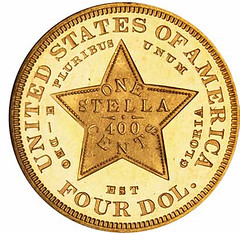 1879 $4 Stella reverse