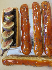 Fig tart and salted caramel eclairs from Beaucoup Bakery