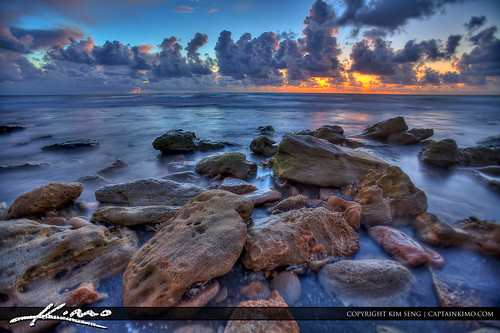 Blowing-Rocks-Ocean-Sunrise-at-Jupiter-Florida by Captain Kimo