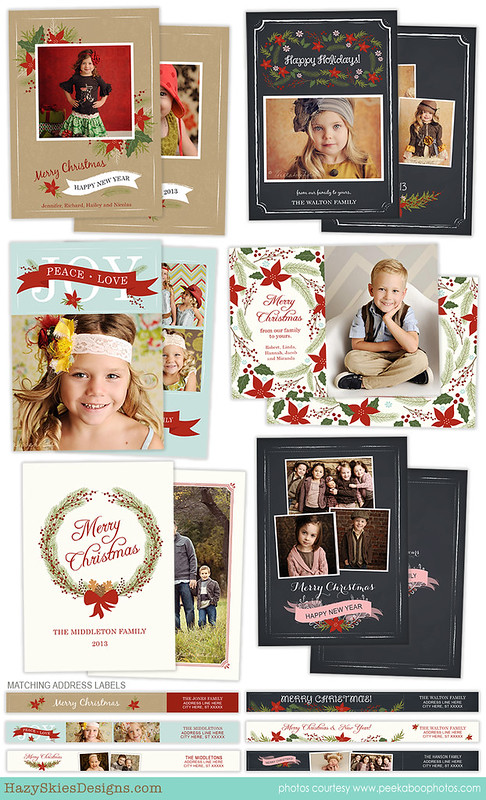 Christmas Card Template for Photographers Photo Card Template HC21621