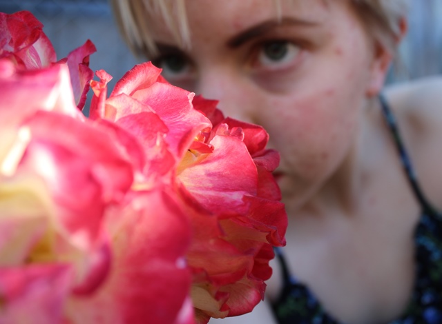 self-portrait with roses 1/18/2014