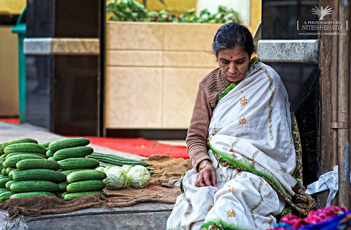 Cucumber Cabbage Seller on Street by Nitesh-Bhatia (Streets / Portraits)