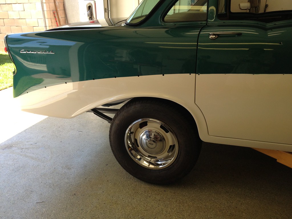 Find Some Rally Rims And Paint Them To Match Your Lower Body Color Add Beauty Rings And Chrome Caps For A Custom Look 1957 Chevrolet Chevrolet Cars Trucks