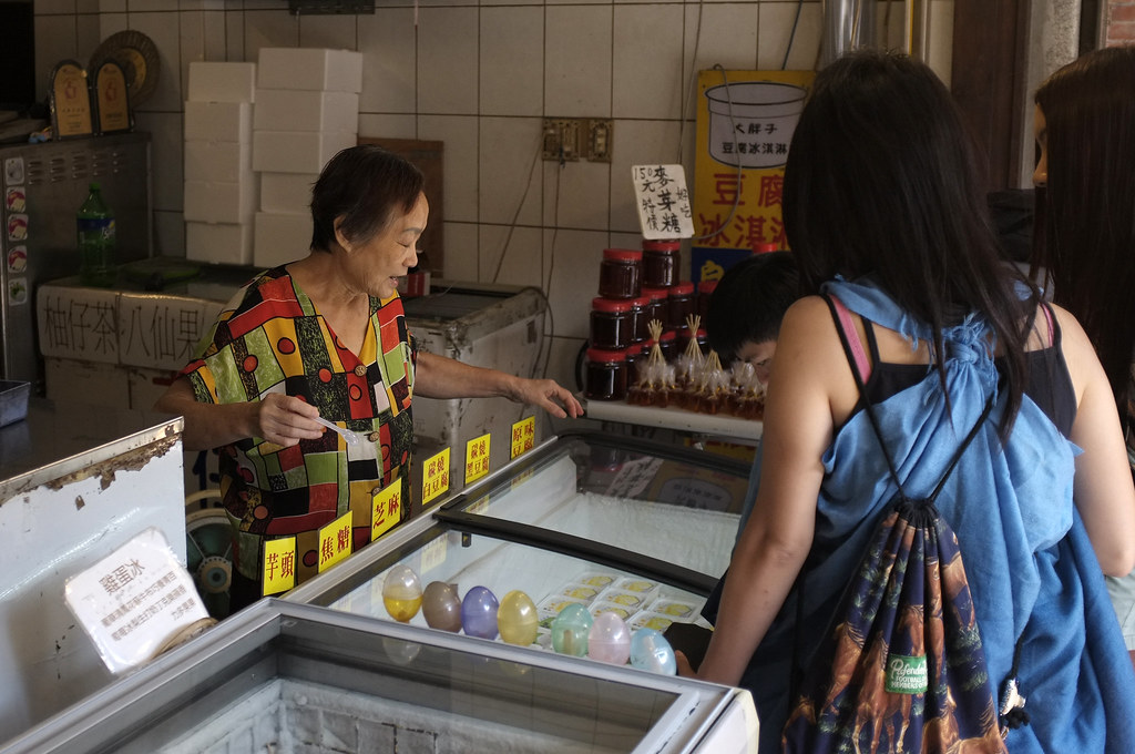 Woman selling Tofu Ice cream