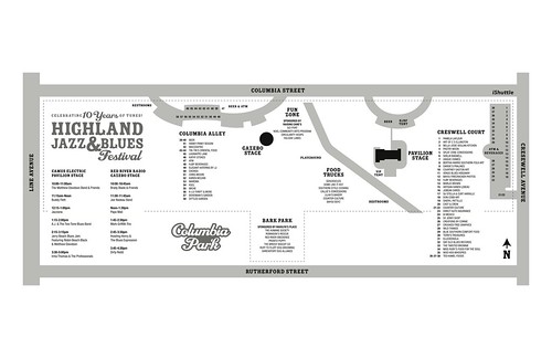 Highland Jazz & Blues Fest site map, 2013 by trudeau