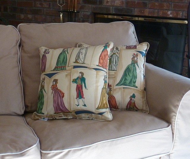 18th century "Journal de la Mode" fashion plate pillows