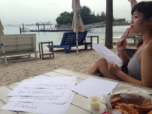 Songwriting by the beach