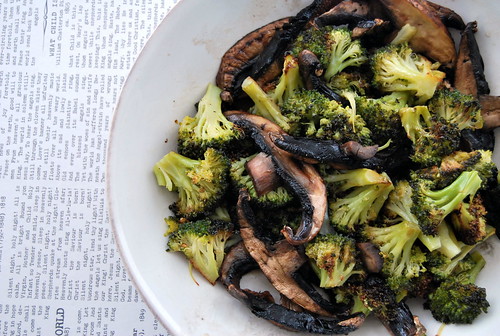 Roasted Broccoli and Portobellos with Soy Dressing-001