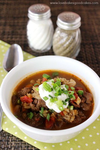 Southwest Beef Bean & Barley Soup #soup #healthy #beef #bean #barley #souprecipe
