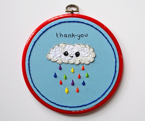Thank you embroidery hoop art
