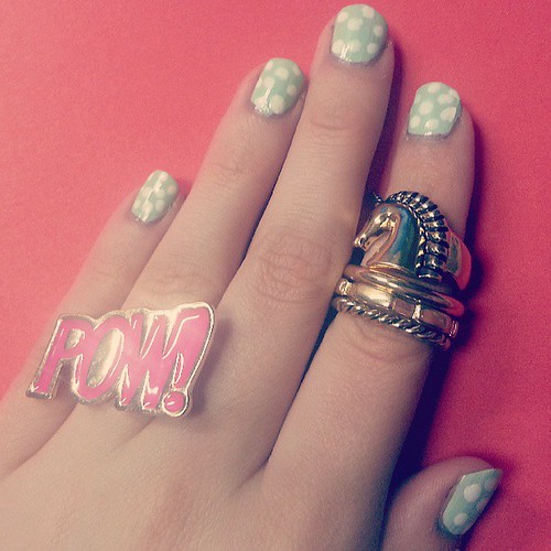 Happy #ManiMonday! I got some cute rings at F21 on my lunch break. New post at www.xomia.com