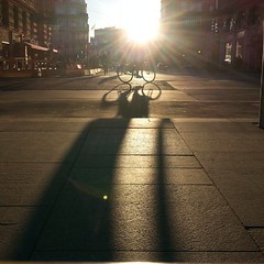 Looooong cyclist shadow in the Nordic light #shadow #copenhagen