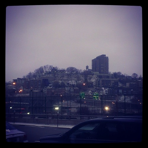 Mount Adams as seen from Sentinel Street on a chilly in downtown Cincinnati...