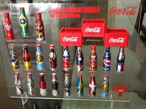 2014 Coca-Cola Small Aluminun Bottles Word Cup Promo Display by roitberg