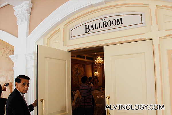 Entering the ballroom where many wedding ceremonies are held 