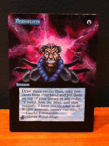 altered art Brainstorm Altered Art Magic Card by Jacob Honor