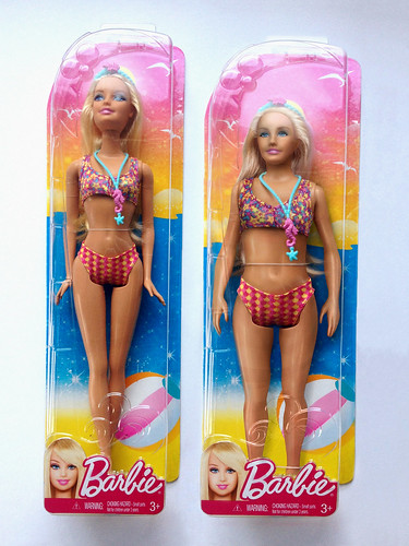 Original Barbie (left), Artist's recreation (right)