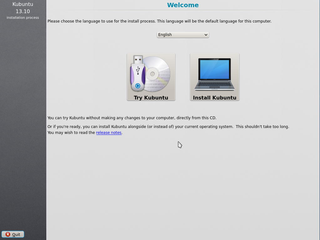 Kubuntu 13.10 Alpha 2 Launch Screen