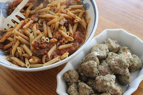 48/365/1874 (July 29, 2013) - Turkey Chia Meatballs with Mushroom Pasta