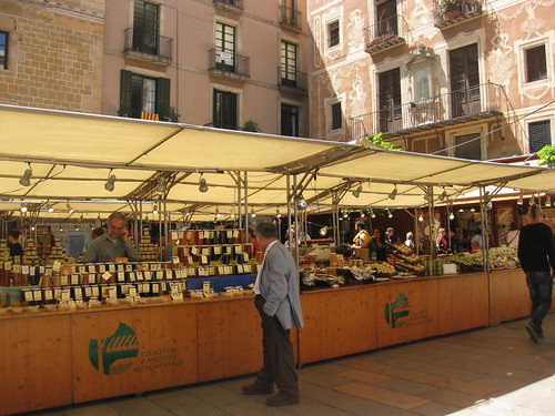 Open air market in Plaça del Pi. From Foodie Finds: Exploring Barcelona, One Bite at a Time
