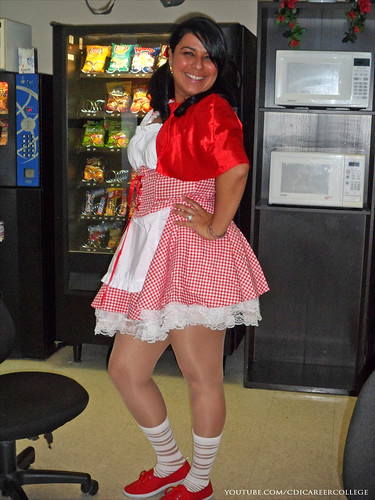 CDI College Laval Campus Halloween Costumes and Decoration Themes - Lady in a Bubbly Colorful Dress