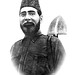 Allama Mashriqi with Spade (Black & White)