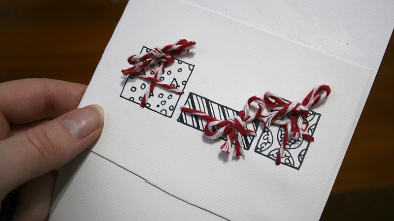 Christmas cards - Fourth sheet of paper stuck on the inside of the card