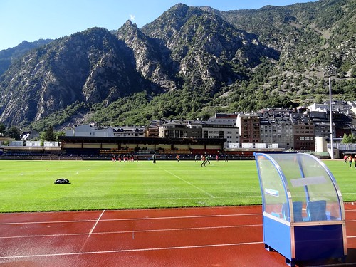 Andorran Super Cup at Estadi Comunal d'Andorra la Vella: FC Lusitanos v UE Santa Coloma.