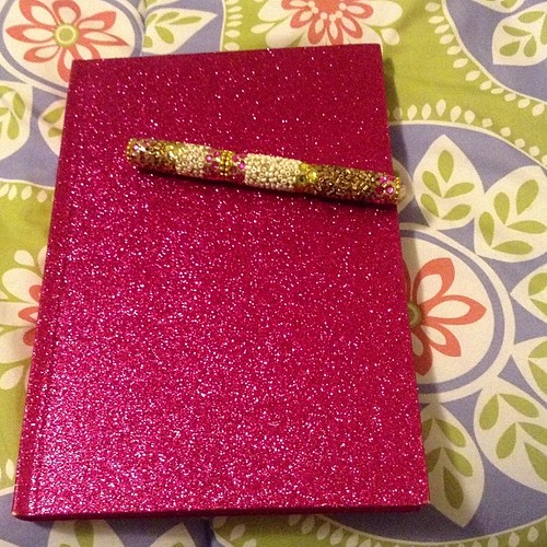Perfect notebook for writing and other creative posts. #pinkglitter #ilikeshinythings