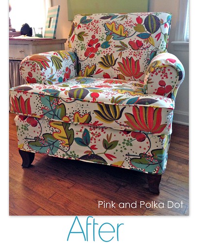 After Floral Club Chair slipcover