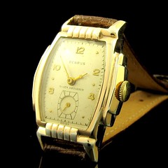 Benrus art deco watch with stepped case