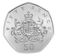 Ironside Royal Arms 50 Pence coin
