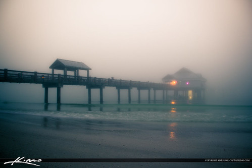 Clearwater Pier 60 Foggy Evening in Pinellas County Florida by KimSengPhotography
