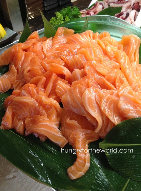 lovely salmon sashimi!