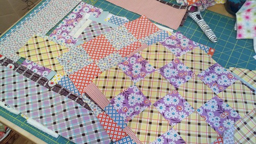 16 patch with DS Quilts Croquet fabrics