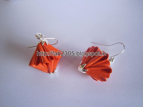 Handmade Jewelry - Origam Unit Diamond Paper Earrings (10) by fah2305