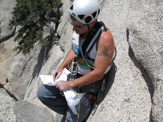 Planning the Rappel from Premier Buttress
