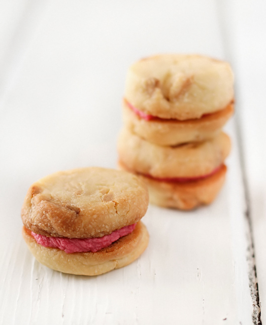 White Chocolate Shortbread with Raspberry Icing