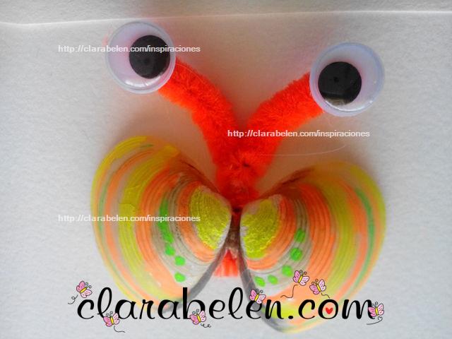 Manualidades para niños_ mariposas hechas con almejas