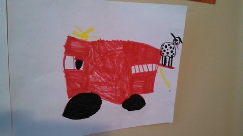 Lily drew this fire truck