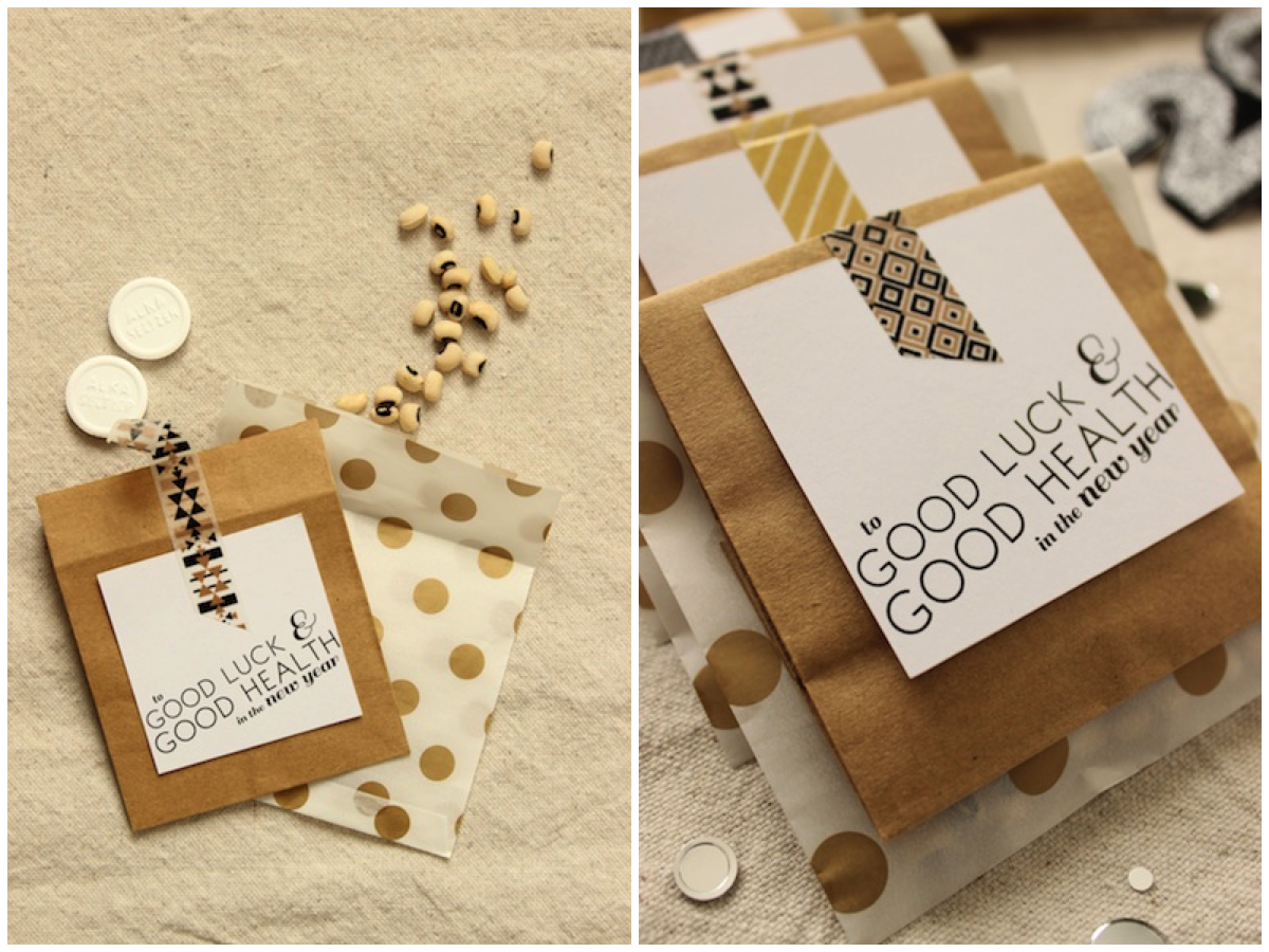 Fabric Paper Glue for Oh So Beautiful Paper | DIY Clever NYE Favors + Printable Tag
