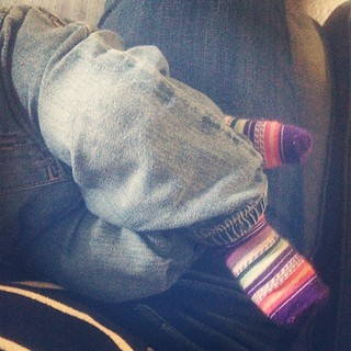 Sleeping baby feet. Thanks for the socks, @misterandmisseskeeny!