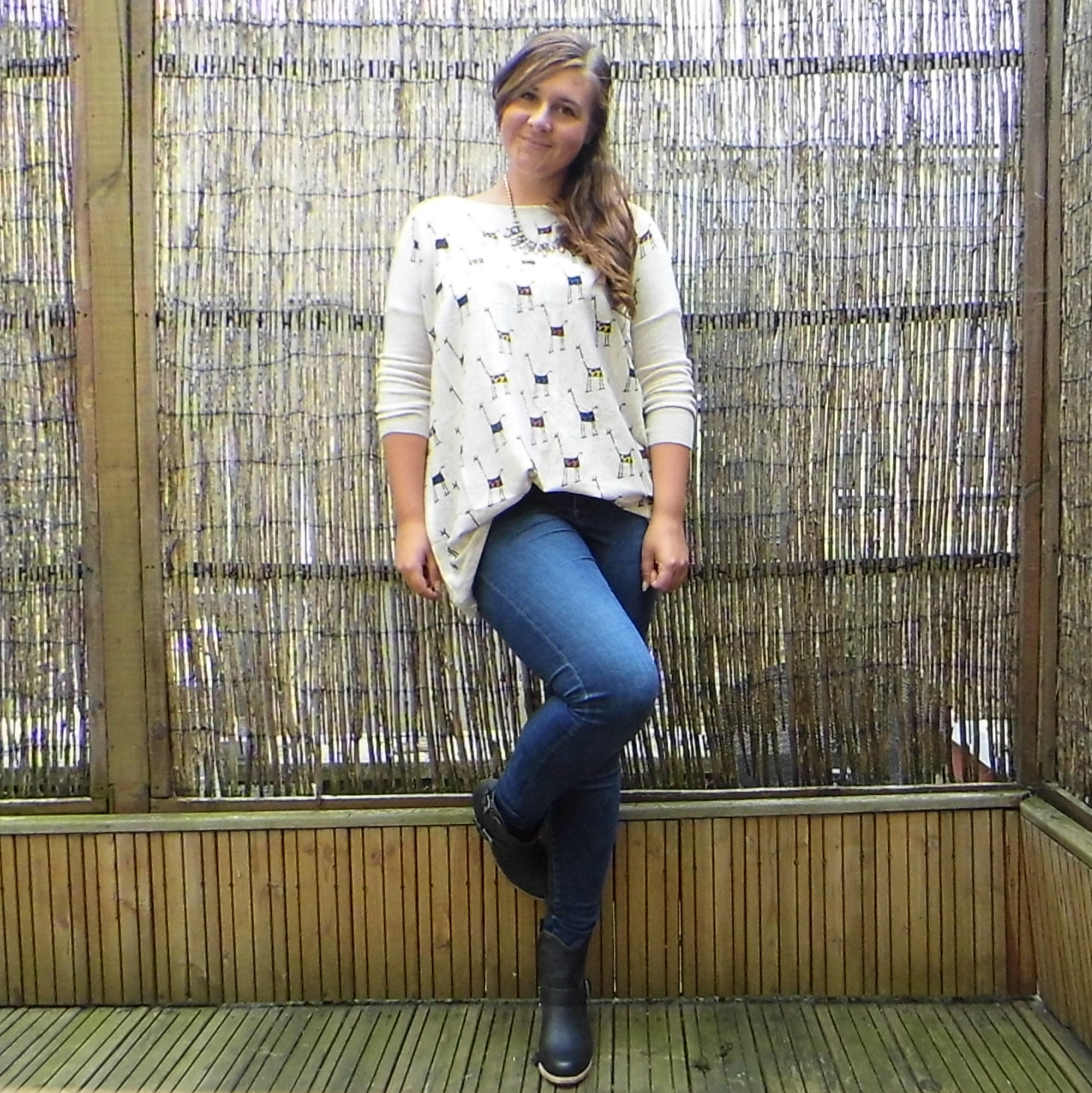 Giraffe Jumper & Jamie Jeans Topshop & Xti Ankle boots 2