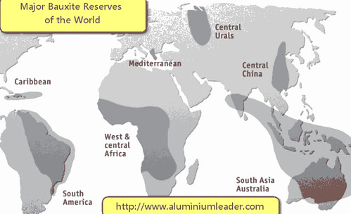map-bauxite reserves of the world Aluminium industry