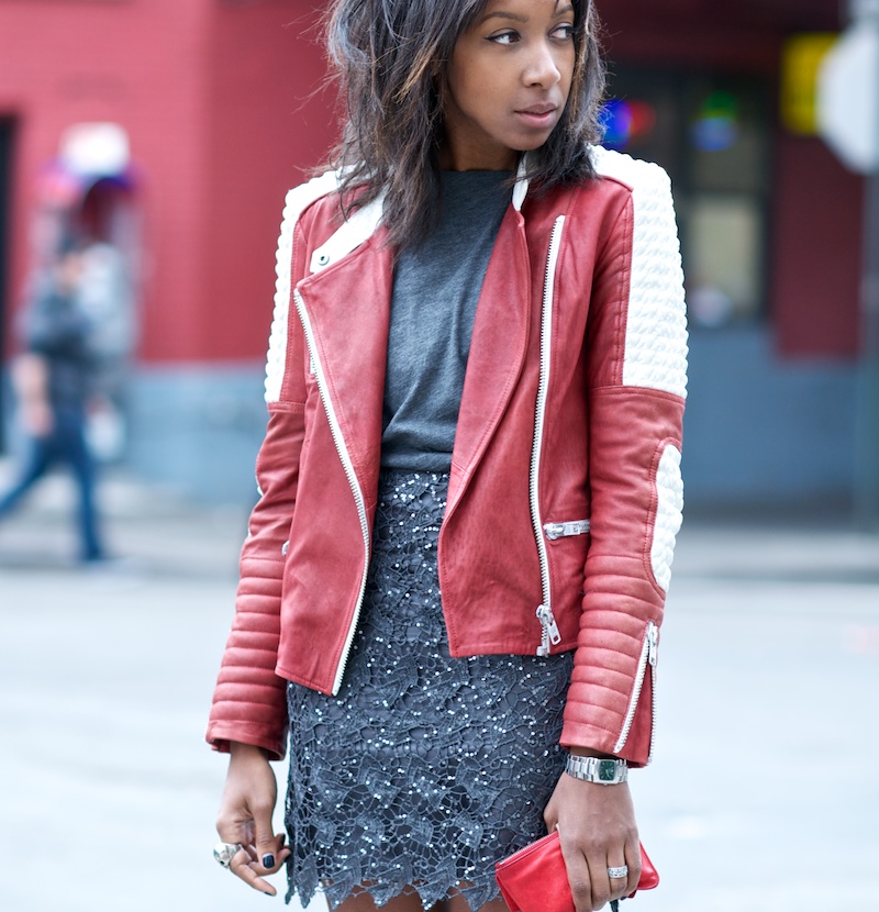 red leather motor jacket
