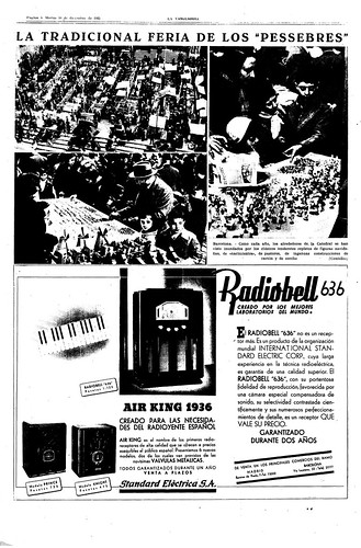 Fira de Santa Llúcia, Barcelona, diciembre de 1935, suplemento de La Vanguardia de 10 de diciembre de 1935, foto: Agustí Centelles by Octavi Centelles