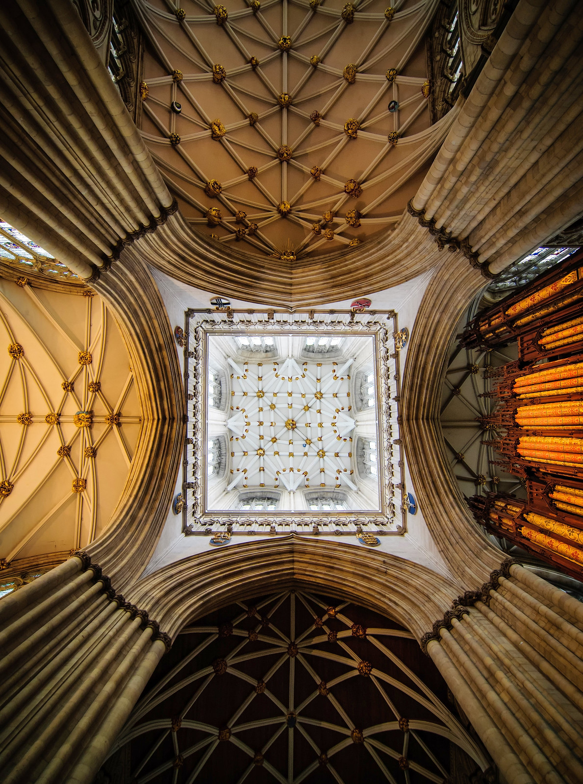 Vault of the central tower of York Minster. Credit Archangel12