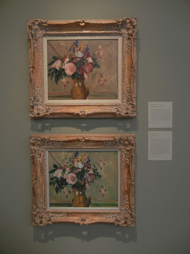 DSCN7767 _ Vase of Flowers (After Cézanne) (t), 1896, Odilon Redon (1840-1916), & Vase of Flowers, 1880-1881, Cézanne (1836-1906), Norton Simon Museum, July 2013